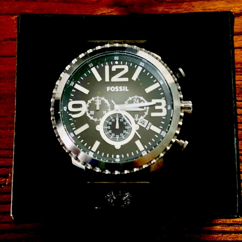 Fossil Nate Chronograph Smoke Stainless Watch